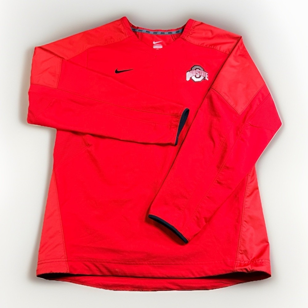 Nike Acceleration Pullover Mens Size Small Red Ohio State Buckeyes Stretch‎
